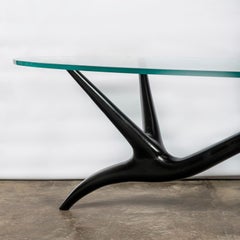 Tavolo basso in legno dipinto e vetro di Englander & Bonta, Argentina, circa 1950