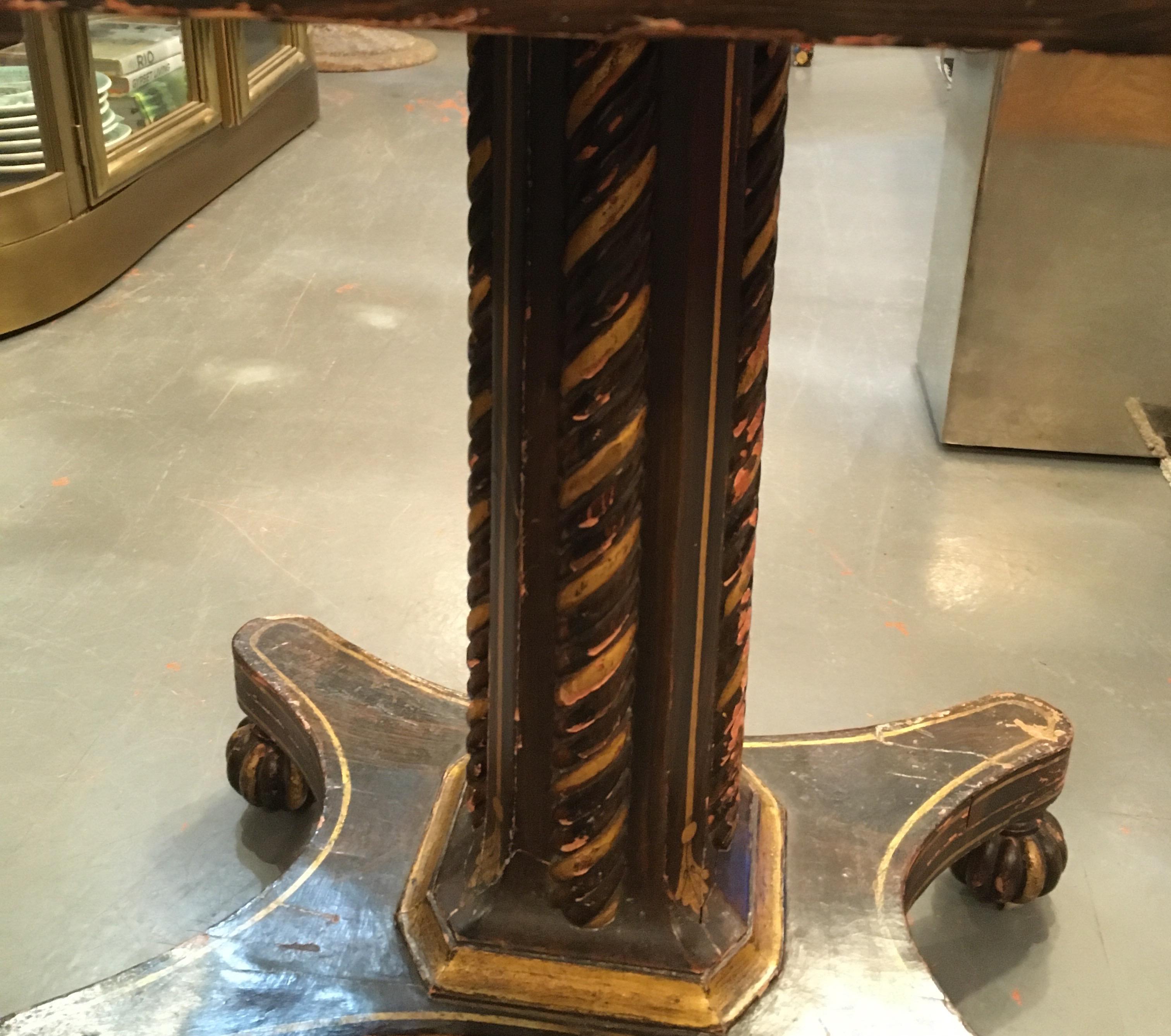Painted Wood and Metal Side Table For Sale 4