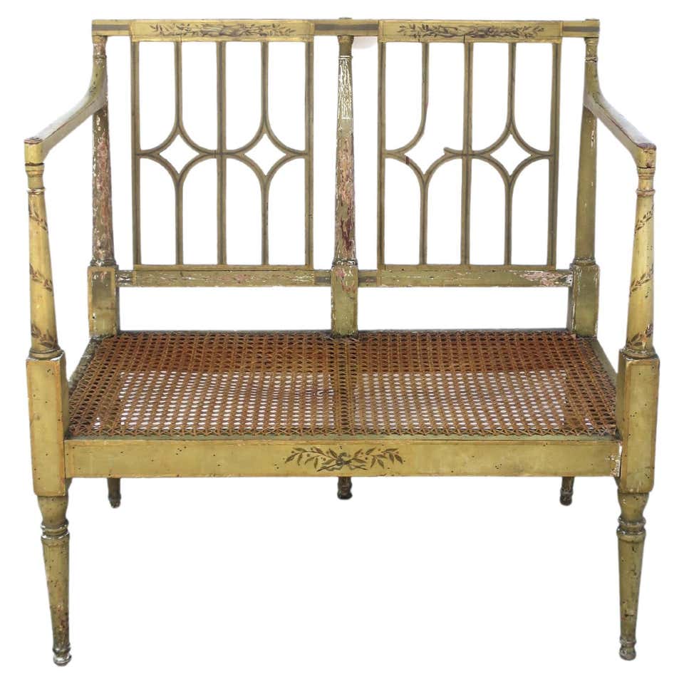 Handmade Bamboo and Wicker Rectangle Bench For Sale at 1stDibs