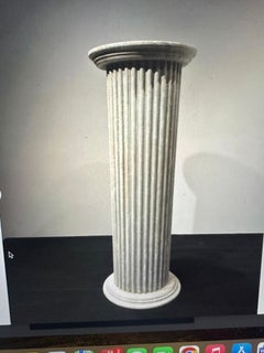 Painted Wood Column Pedestal Stand Gustavian Style
