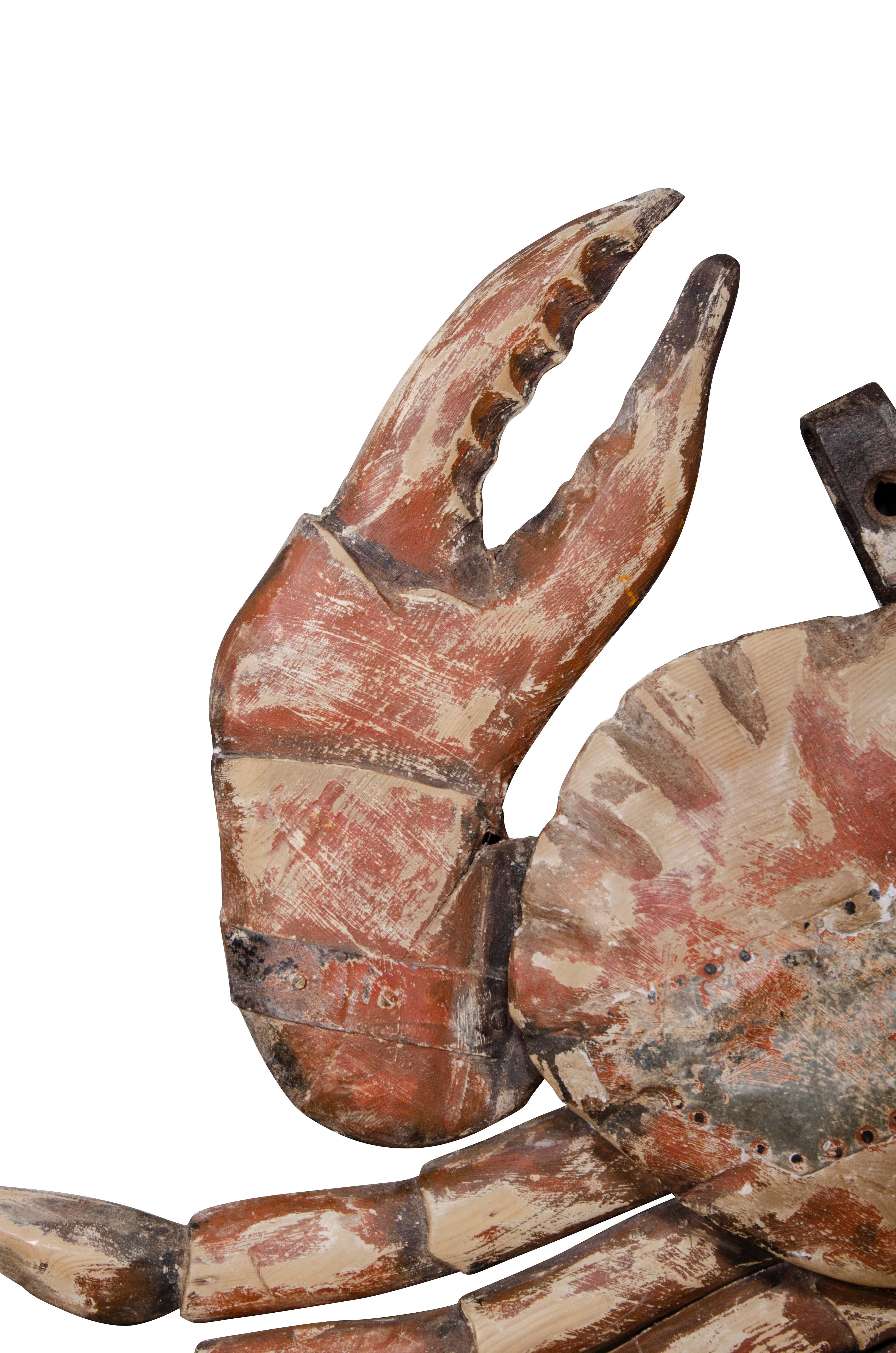 Mid-20th Century Painted Wood Crab Shop Sign