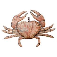 Painted Wood Crab Shop Sign