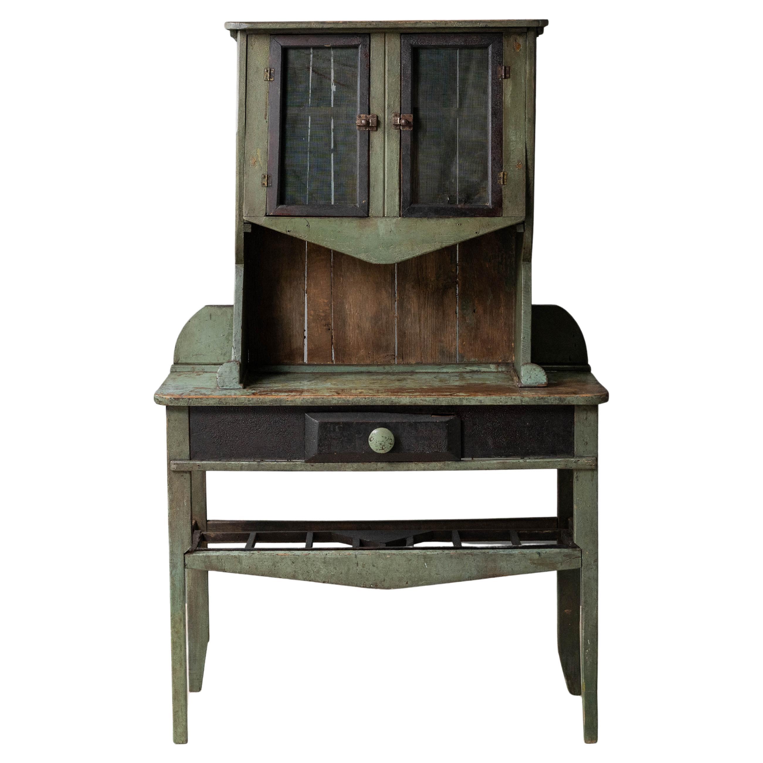 Huche en bois peint Folk Art