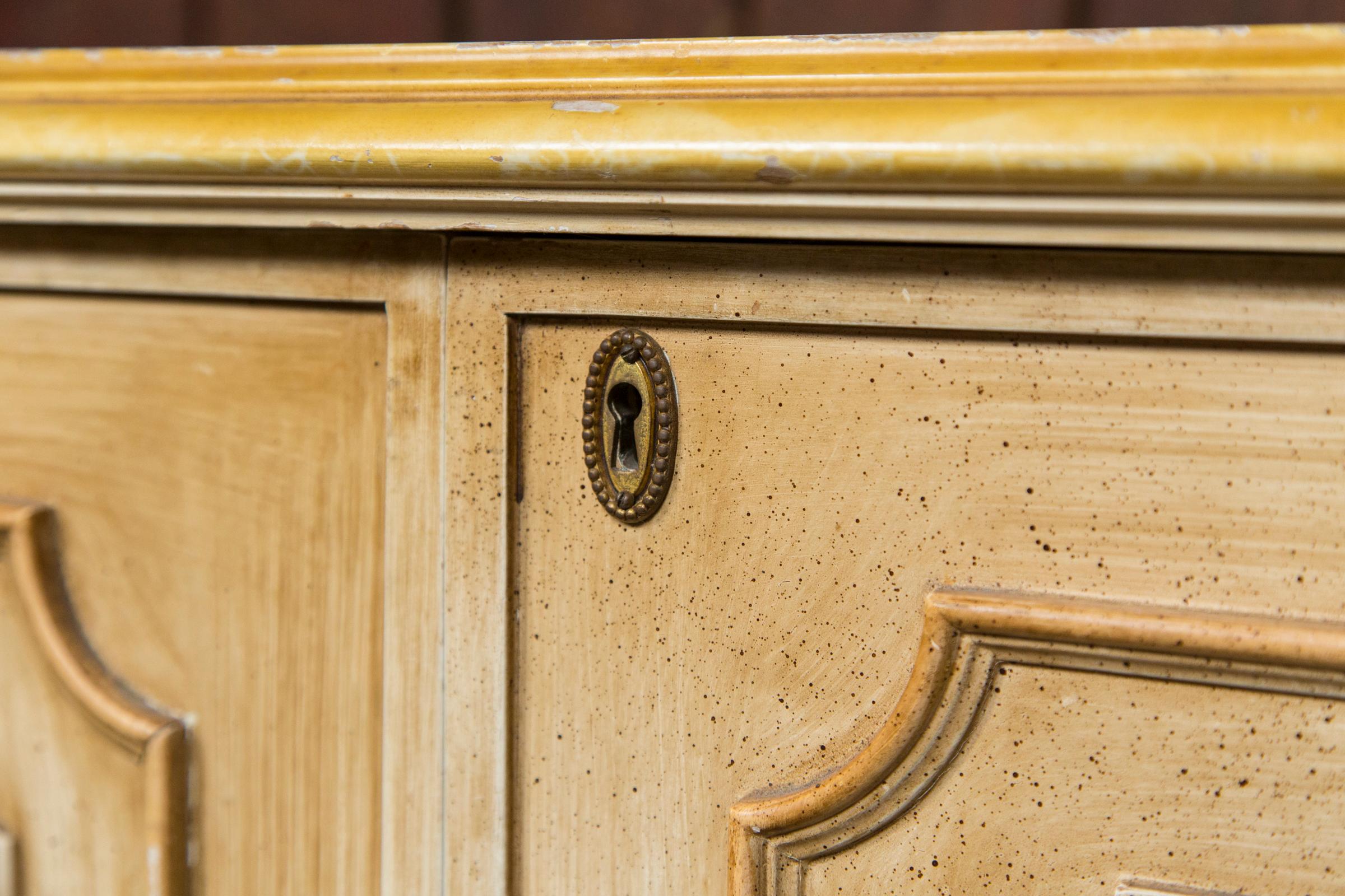 Late 20th Century Painted Wood Four-Door Credenza, France