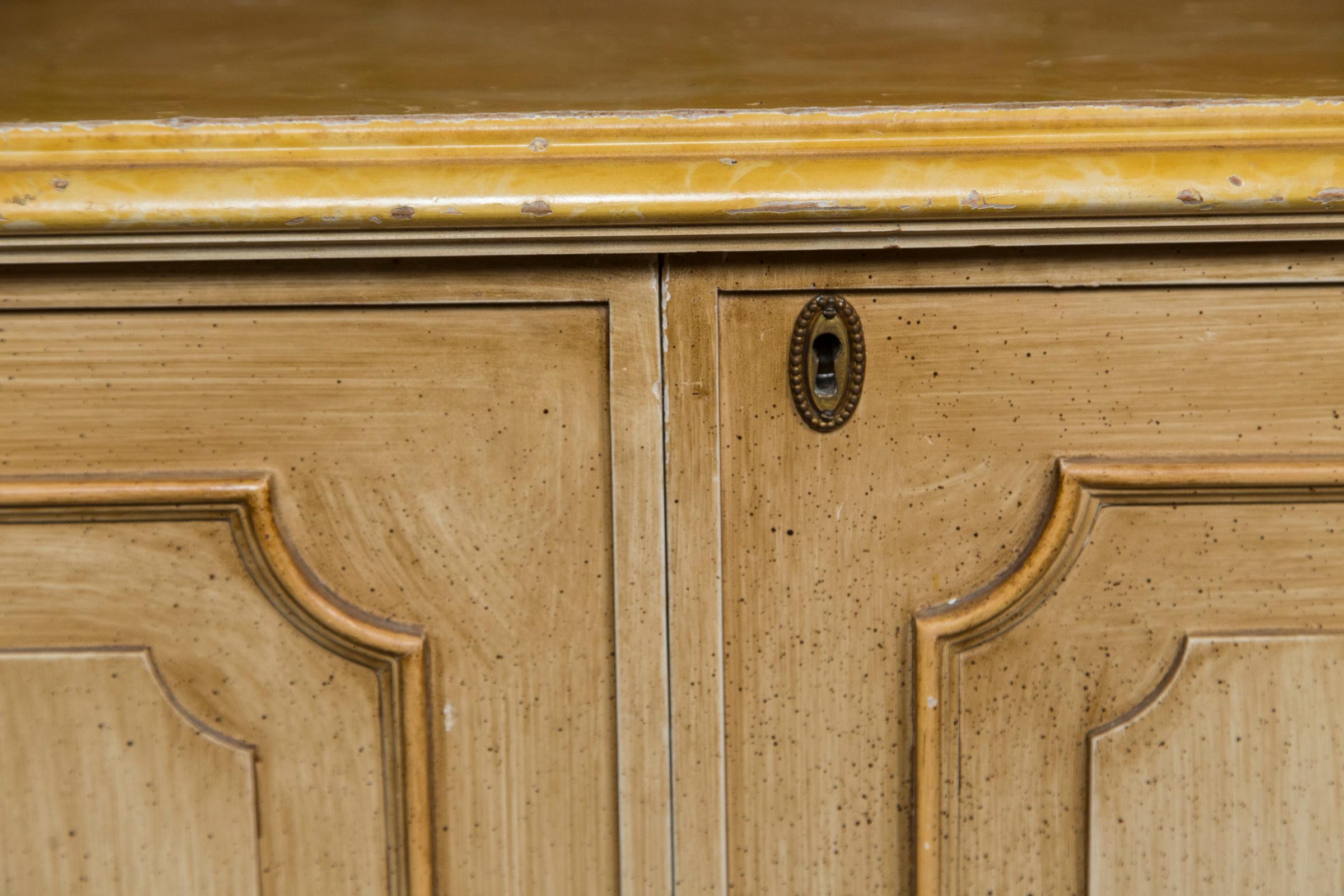 Painted Wood Four-Door Credenza, France 4