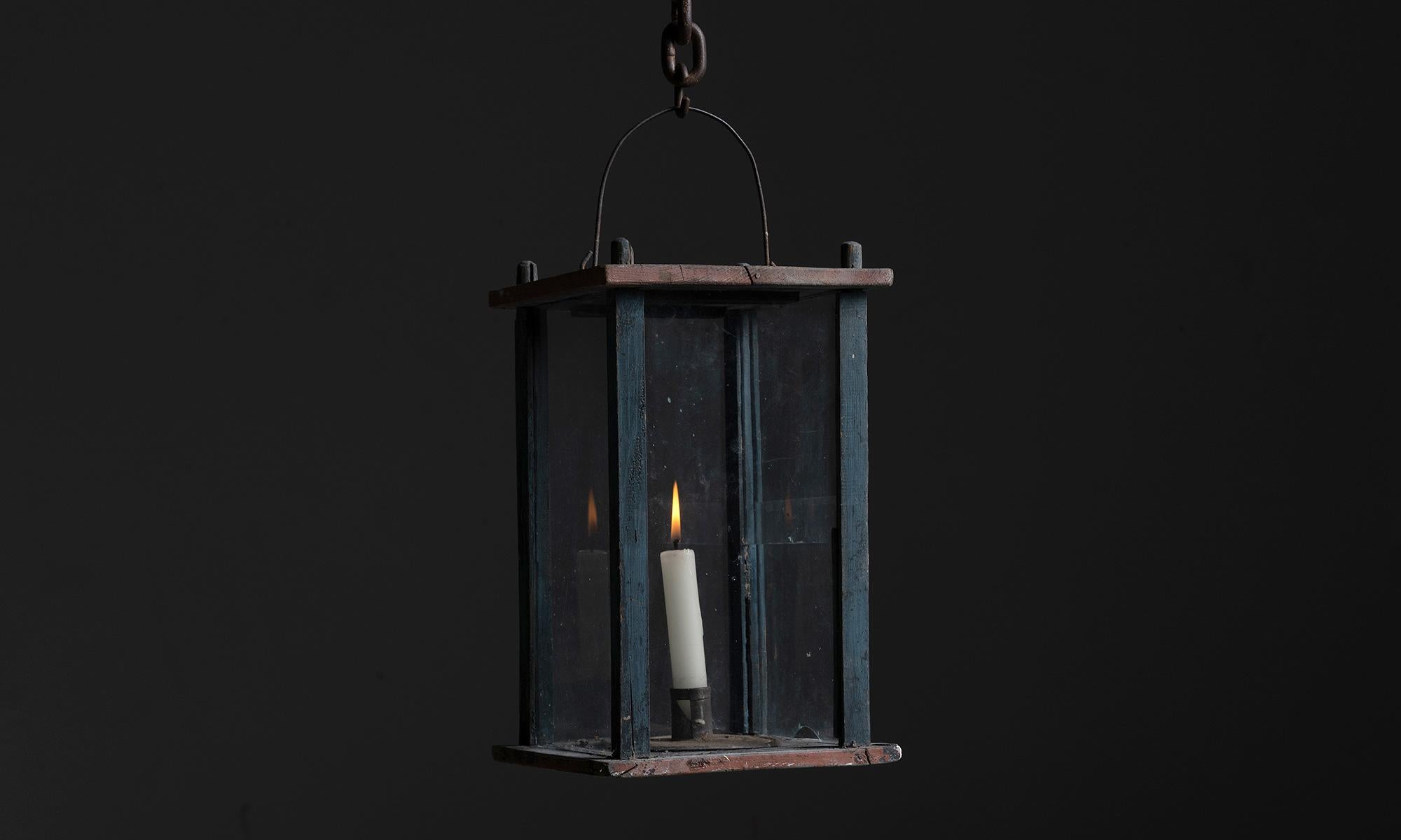 Painted wood & glass lantern

Sweden, circa 1860

Simple, handmade lantern with original period paint.

Measures: 7.5”w x 7.5”d x 12.5”h x 16”h ( w/ handle)