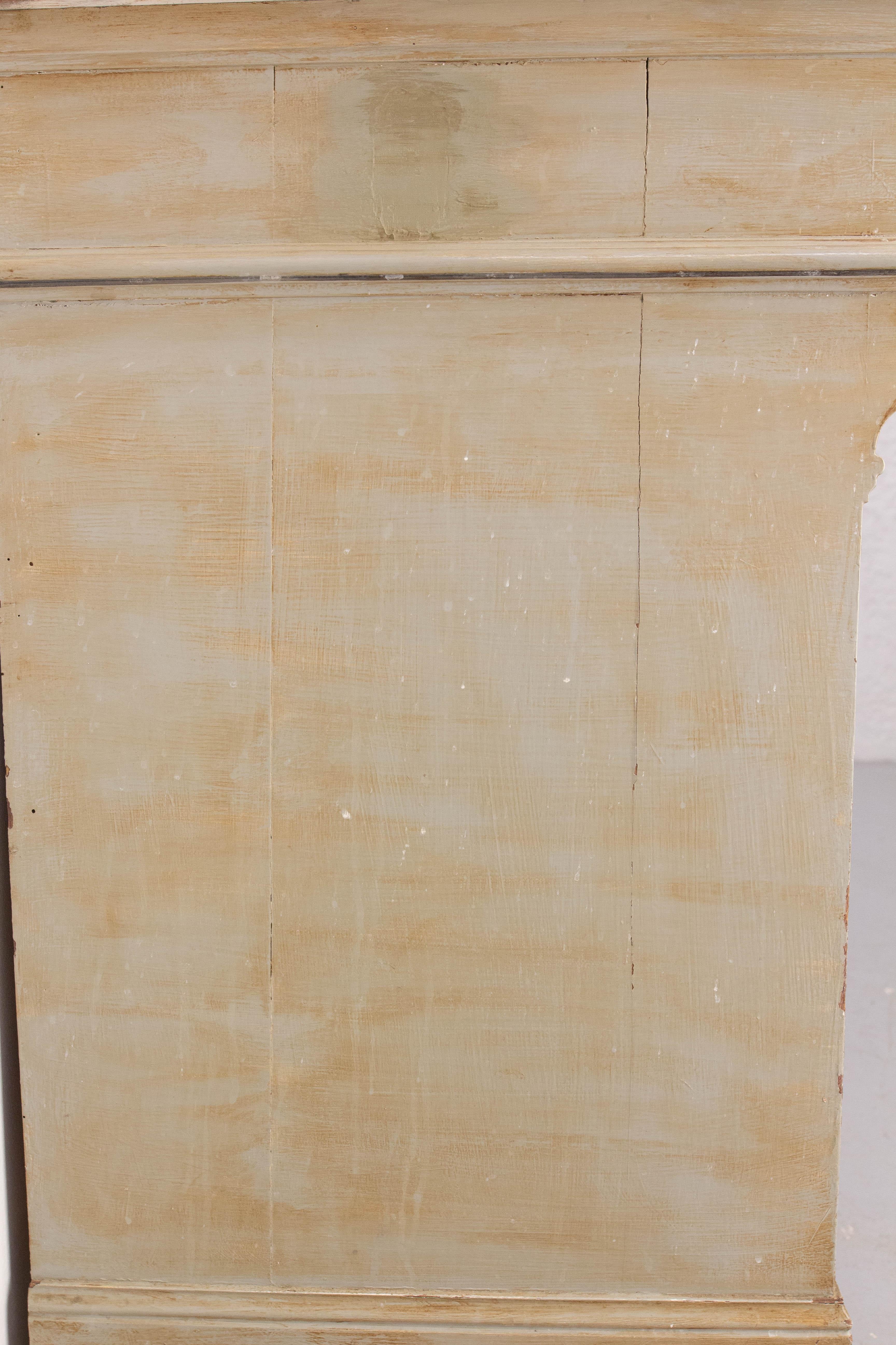 Bemaltes Buffetschrank mit Holz- und Marmorplatte, patiniert und dekoriert, Französisch, um 1900 im Angebot 3