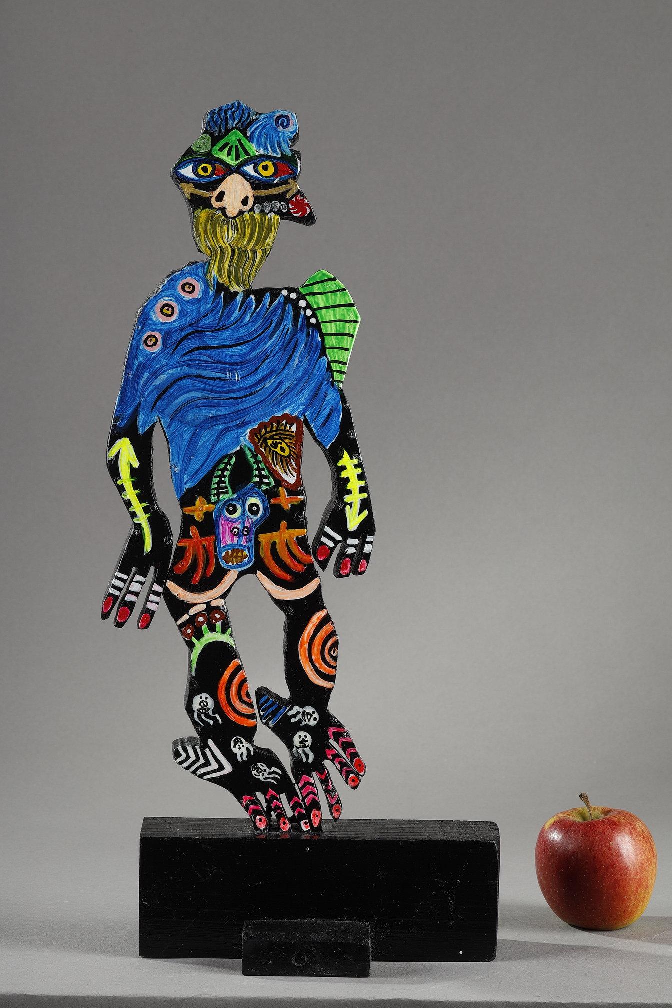 Libanese Scultura in legno dipinto, 