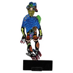 Painted wood sculpture, "DJINN" by Mohammad Ariyael