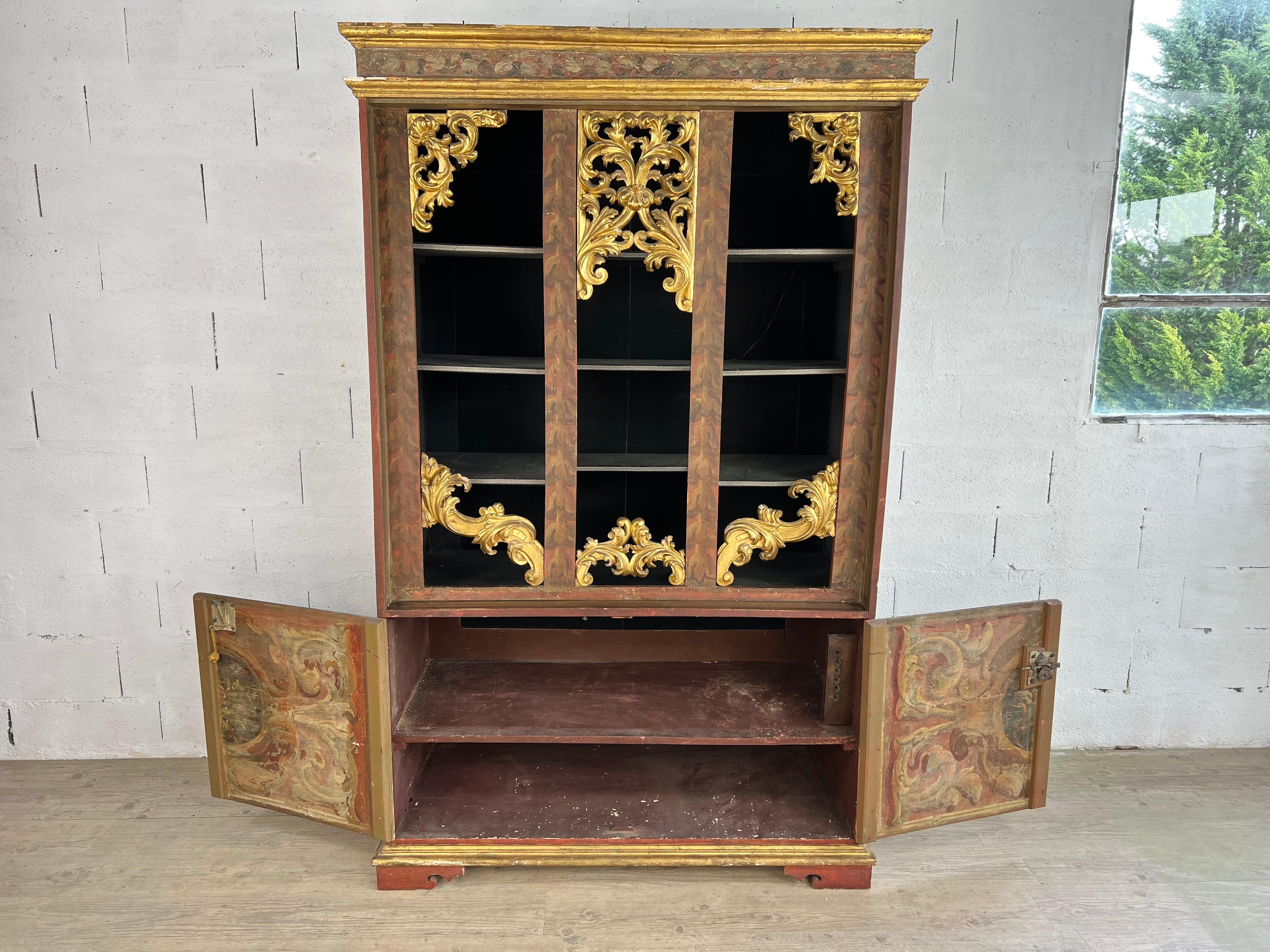 Estantería-librería de madera pintada Italia Pintado a mano en venta