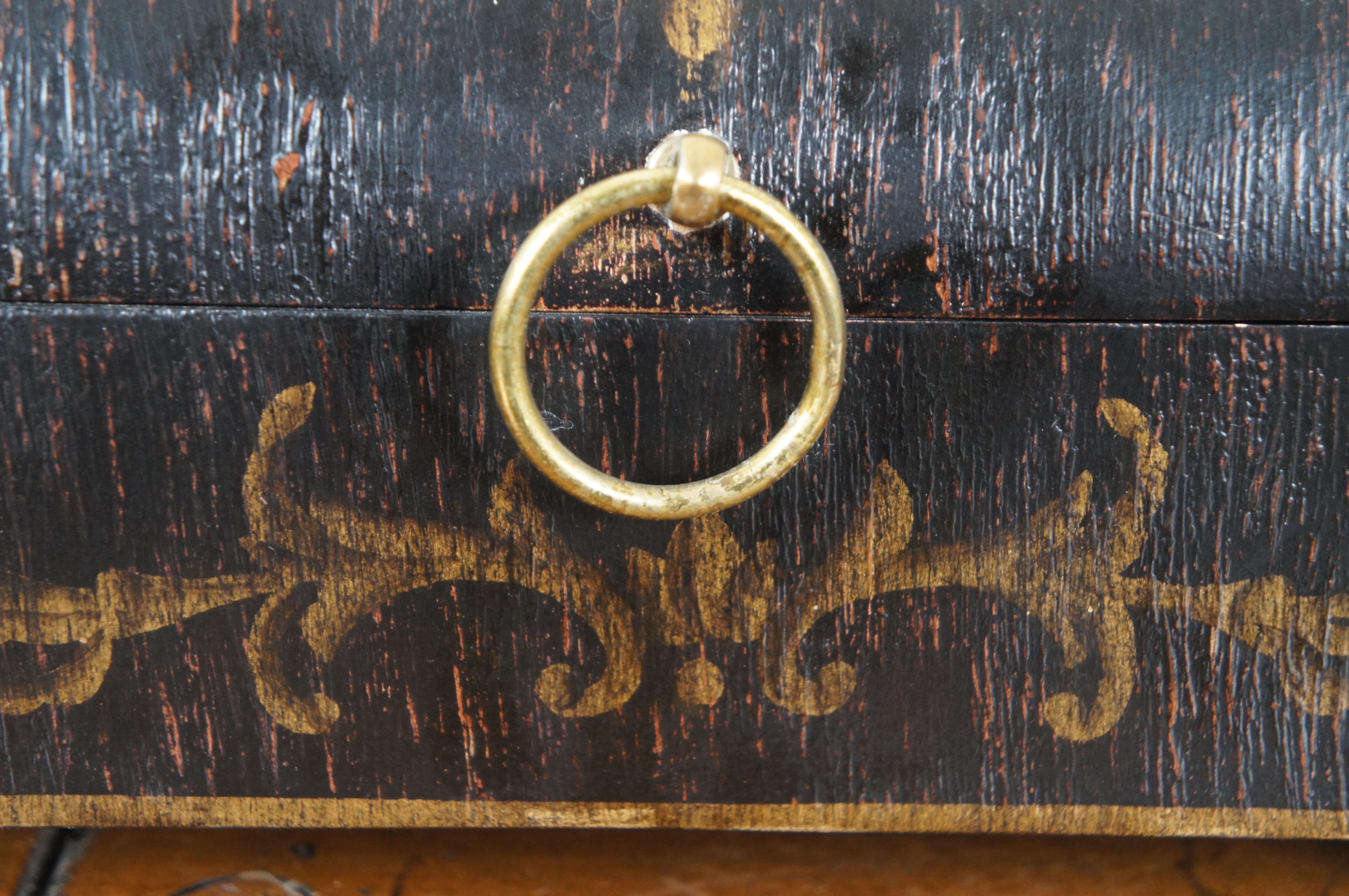 Painted Wood Sleigh Keepsake Jewelry Trinket Stationary Letter Box 12