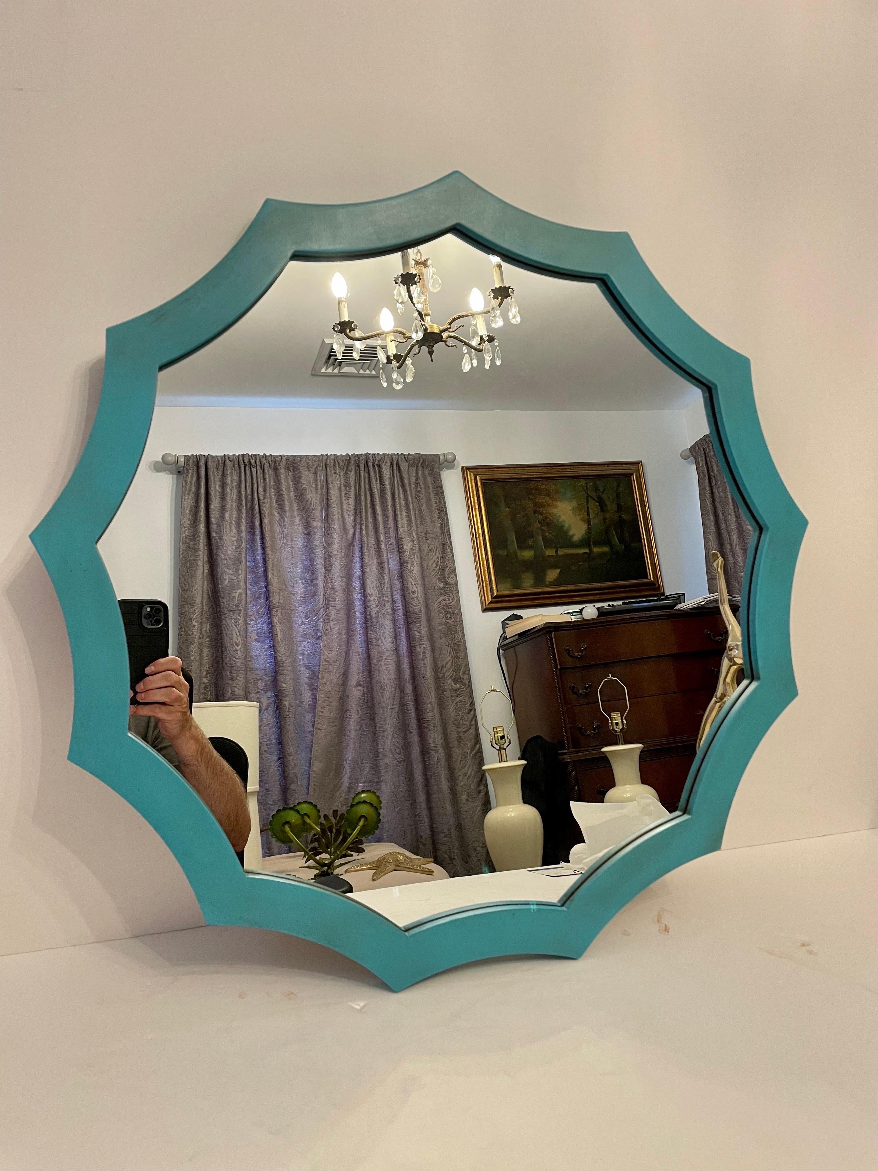 20th Century Painted Wood Starburst Mirror
