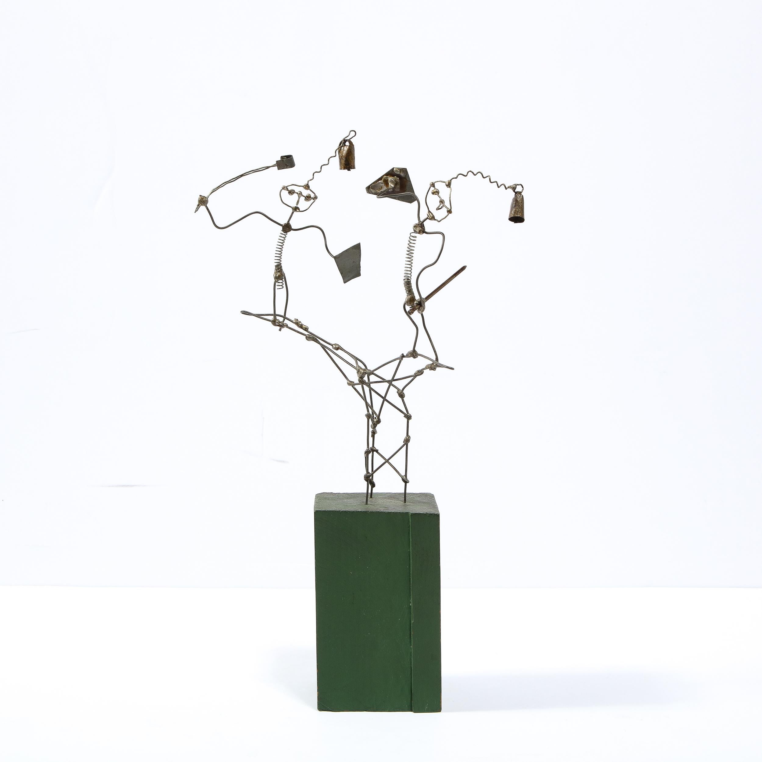 Painted Wood & Welded Metal Kinetic Figurative Sculpture by William Accorsi 2
