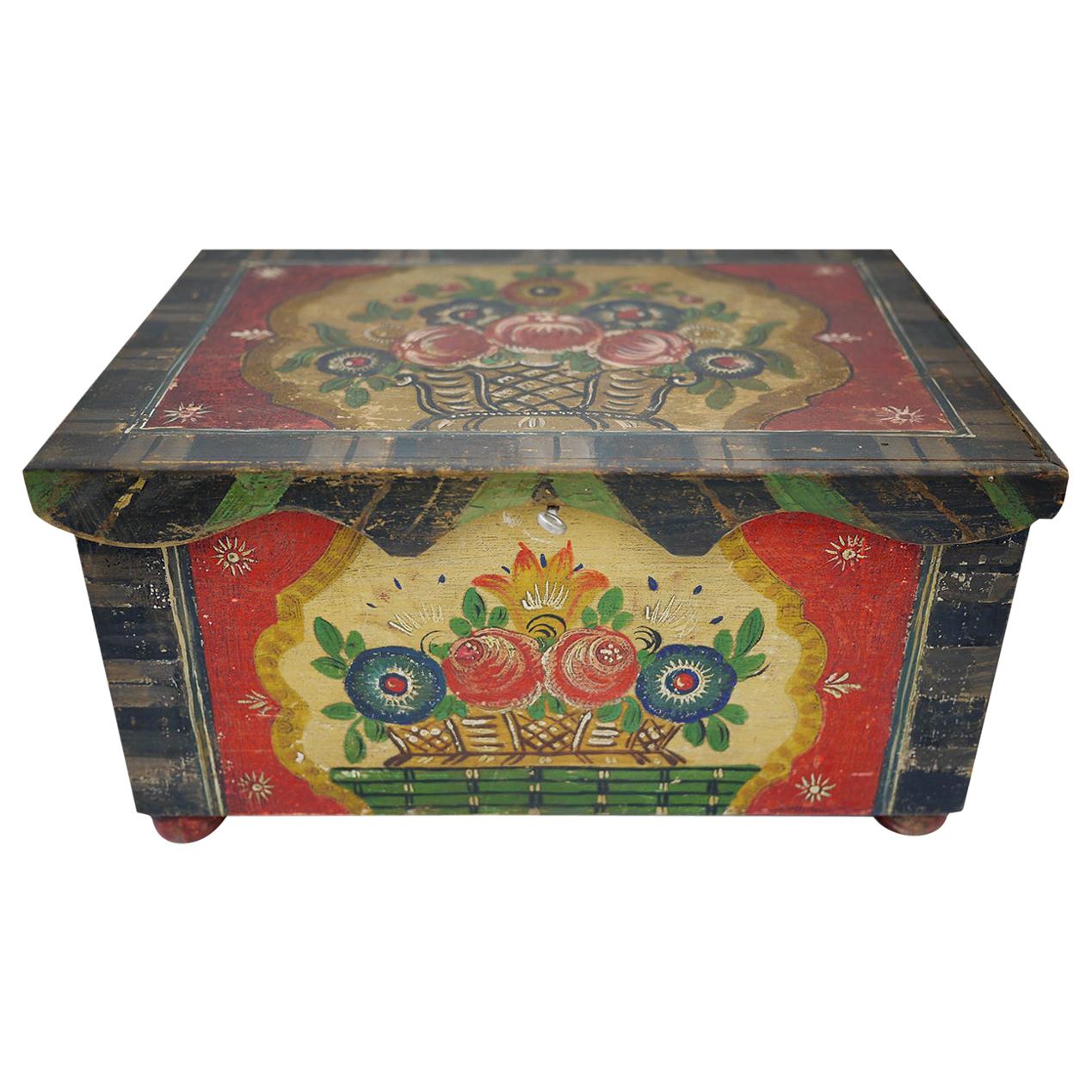 Painted Wooden Box, Early 20th Century