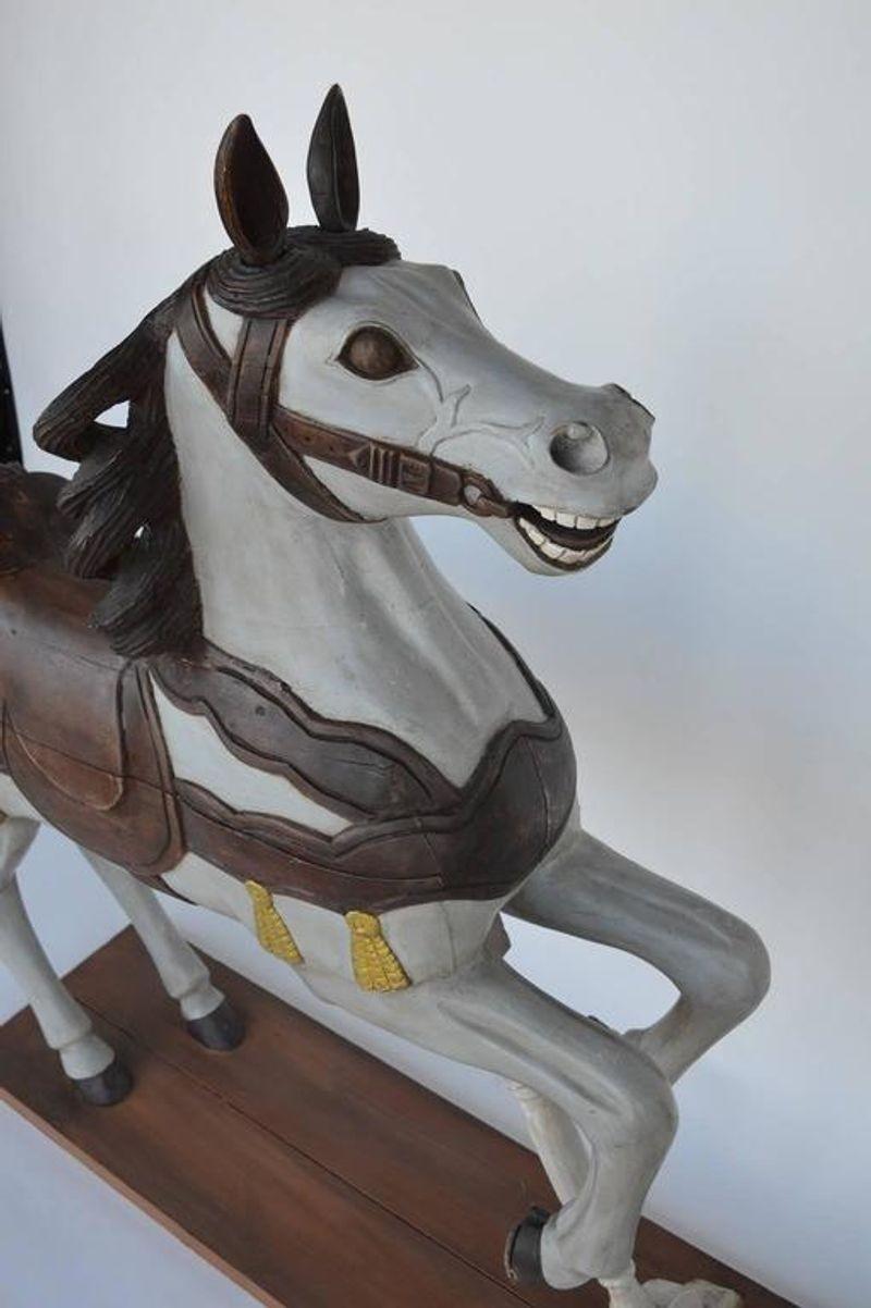 American Painted Wooden Carousel Horse For Sale