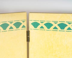 Painted Wooden Folding Screen, 5 Panels, 20th Century.