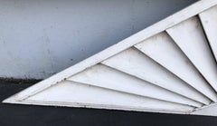 Painted Wooden Louvered Triangle Architectural Transom or Door Fan
