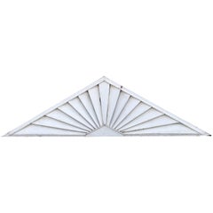 Painted Wooden Louvered Triangle Architectural Transom or Door Fan