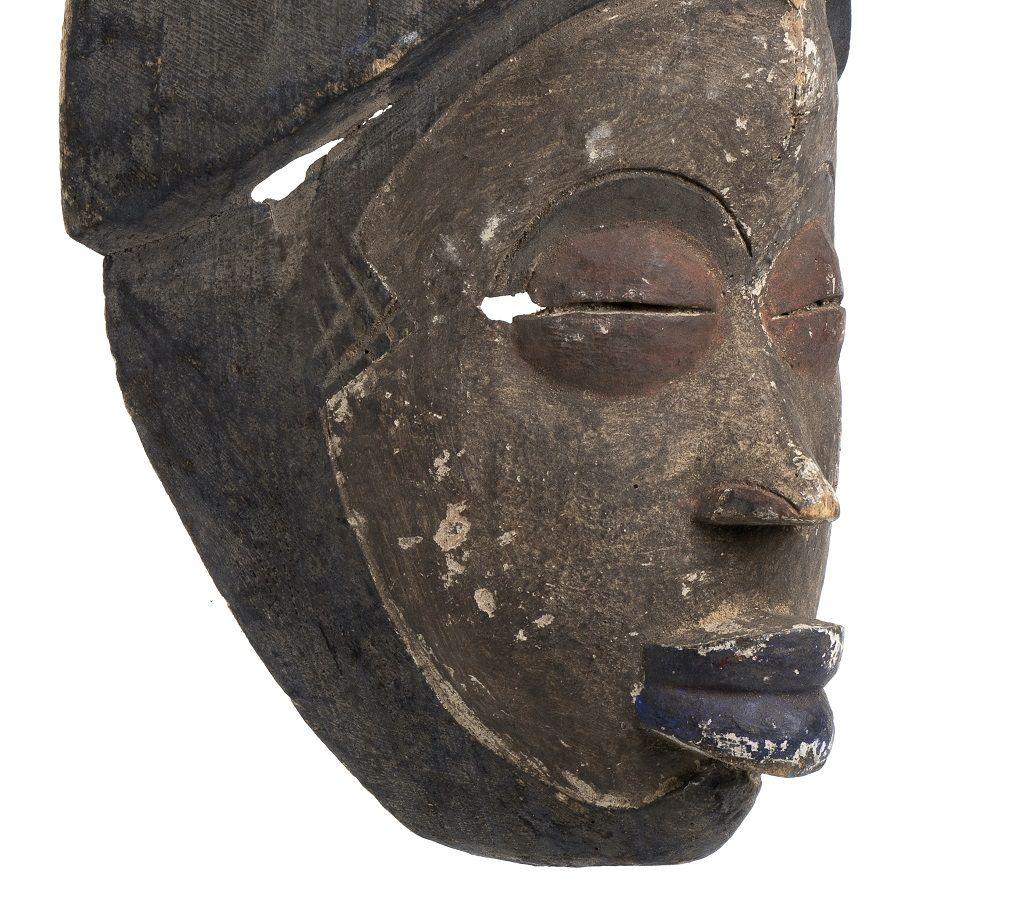 African Painted Wooden Mask, Africa, 20th Century
