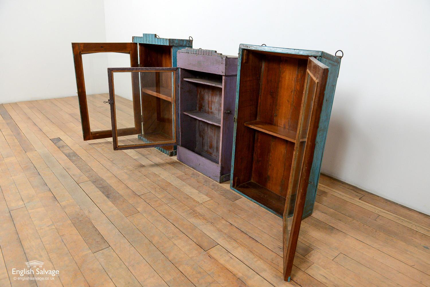 Painted Wooden Wall Mounted Display Cabinets, 20th Century In Good Condition For Sale In London, GB