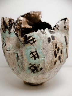 Painted Woodland Series vessel with wide opening