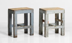 Painted Workshop Pedestal, France, circa 1950