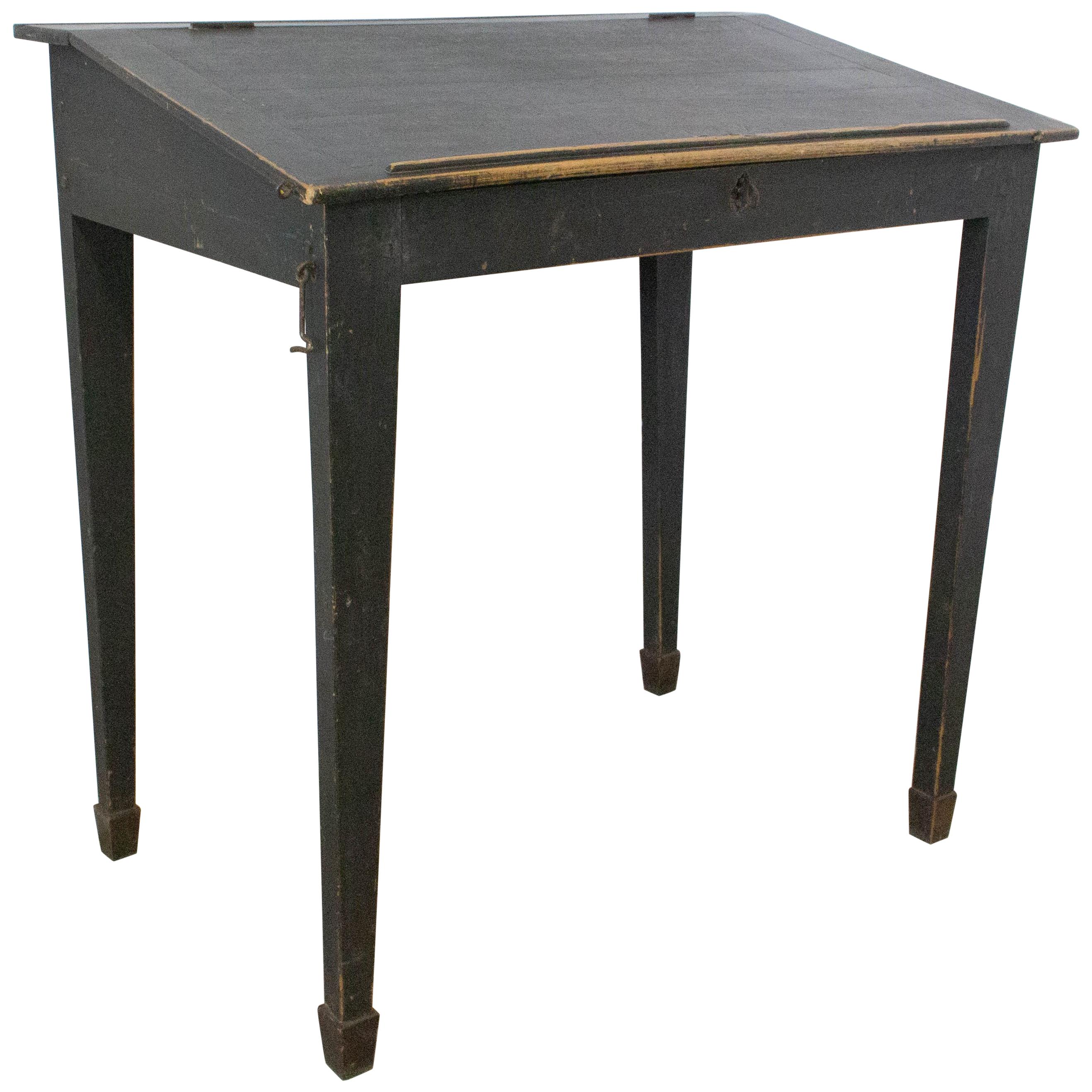 Painted Writing Table Slant Top Desk, France, 19th Century