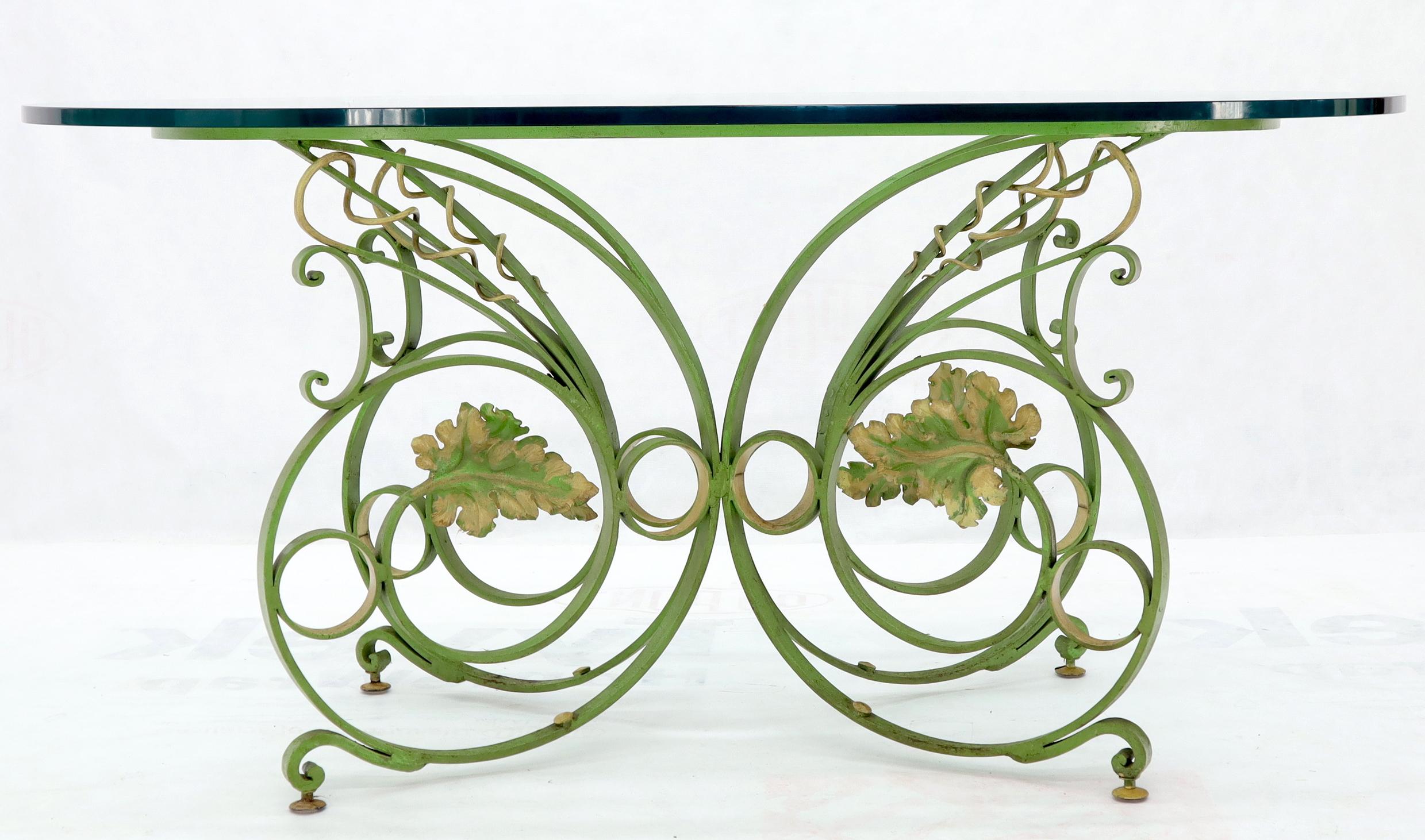 wrought iron dining table with glass top