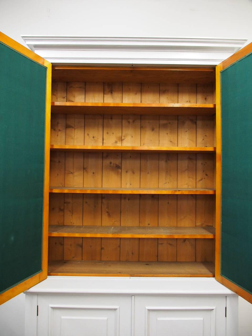 Painted Yellow Pine Cabinet Bookcase, circa 1860 For Sale 8
