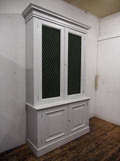 Painted Yellow Pine Cabinet Bookcase, circa 1860