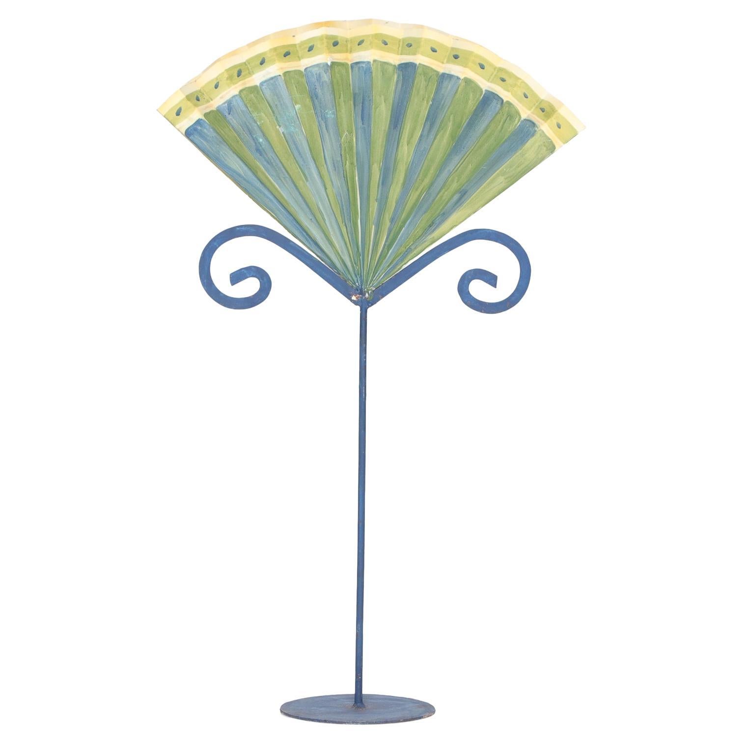 Painted Zinc Fan Formed Flower Stand For Sale