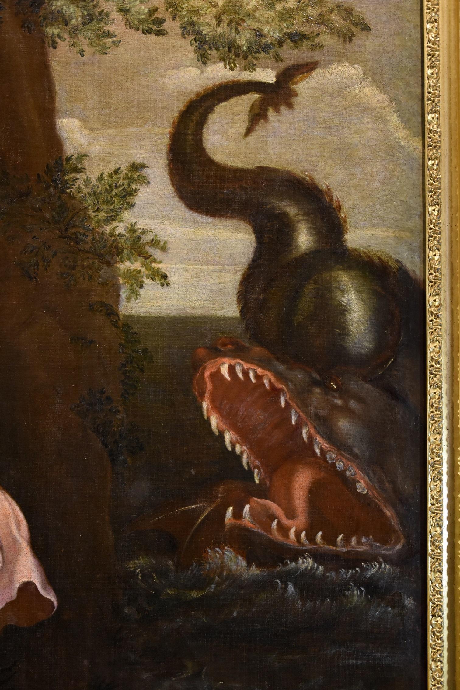 Andromeda Monster, Gemälde, Öl auf Leinwand, Alter Meister, römische Schule, 16./17. Jahrhundert im Angebot 1