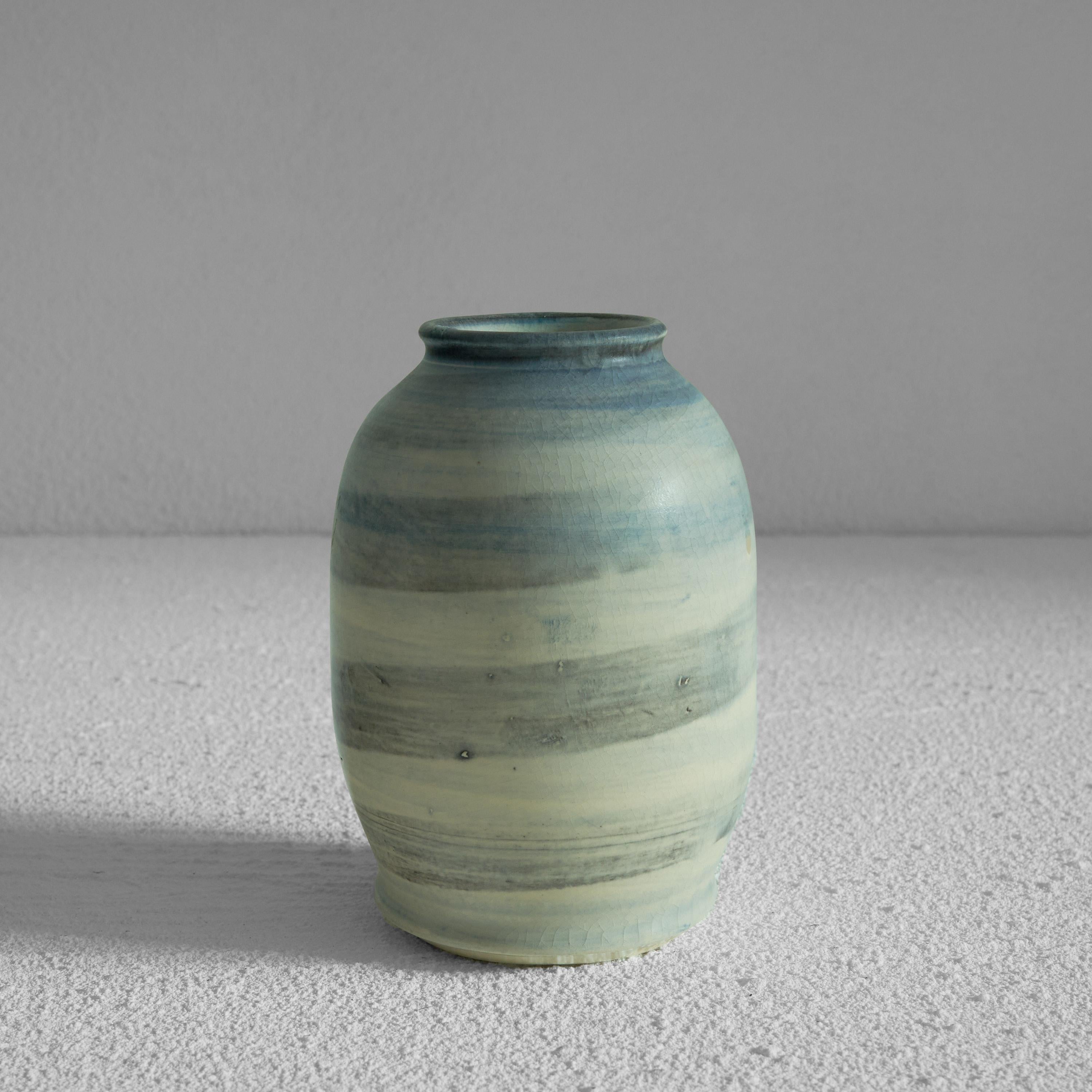 Mid-Century Modern Vase Painterly Glazed Studio Pottery, années 1960 en vente