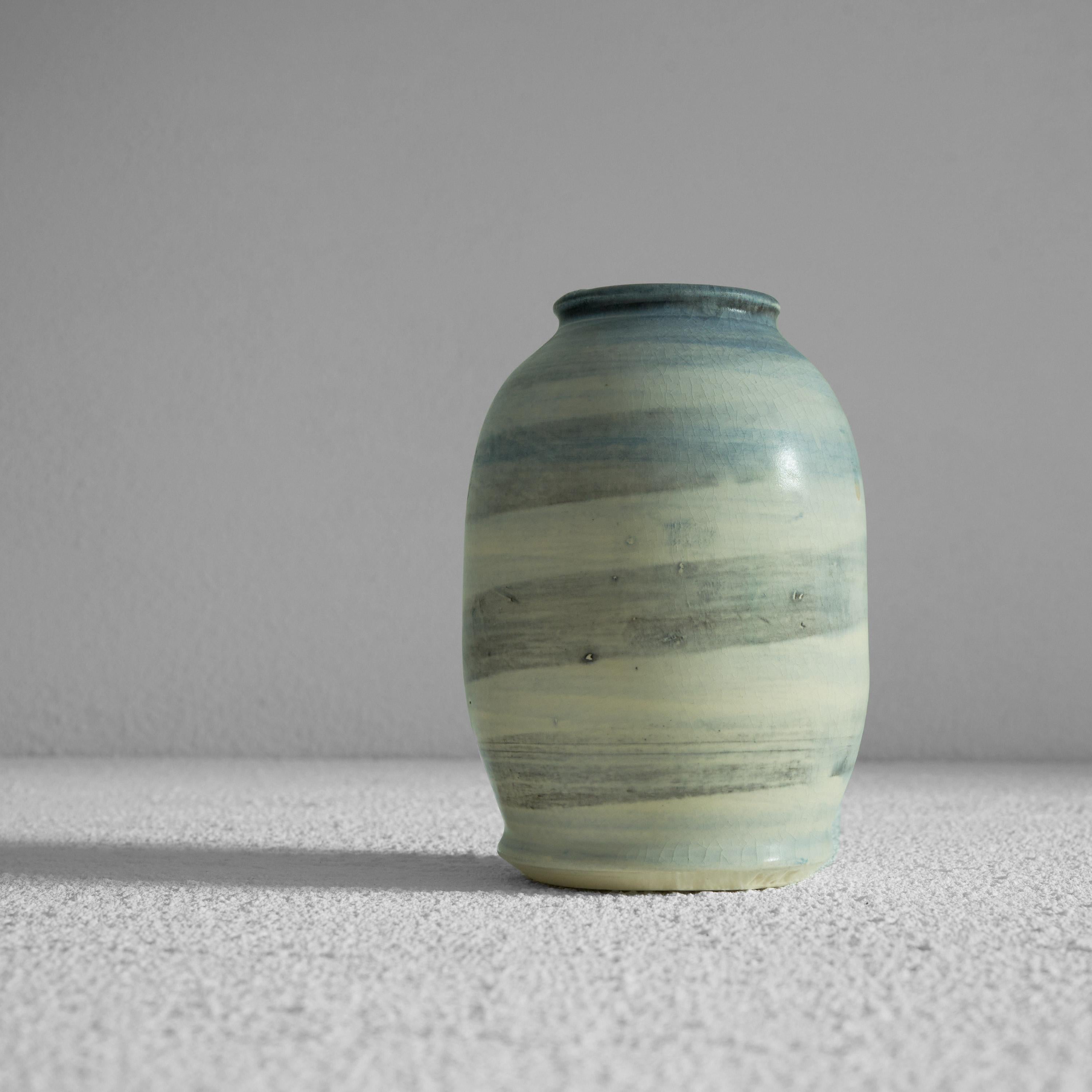 Unknown Painterly Glazed Studio Pottery Vase, 1960s For Sale