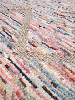 Painterly Pastel Turkish Tulu Rug • Organic Modern Handmade Textured Wool, 6x9