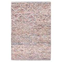 Painterly Pastel Turkish Tulu Rug • Organic Modern Handmade Textured Wool, 6x9
