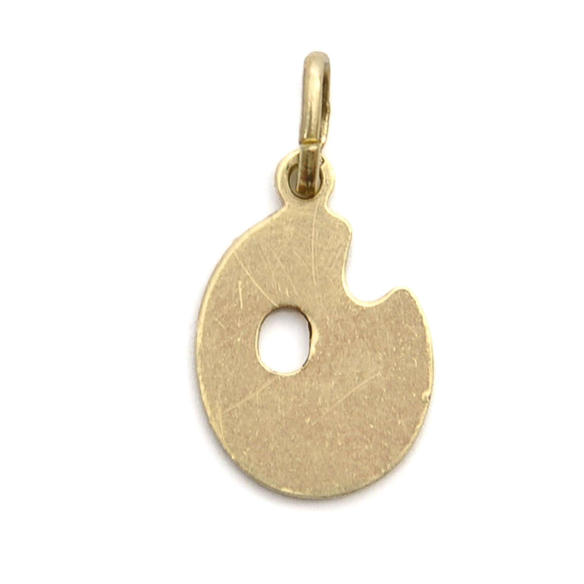 Painters Palette 14K Gold Charm Pendant 2