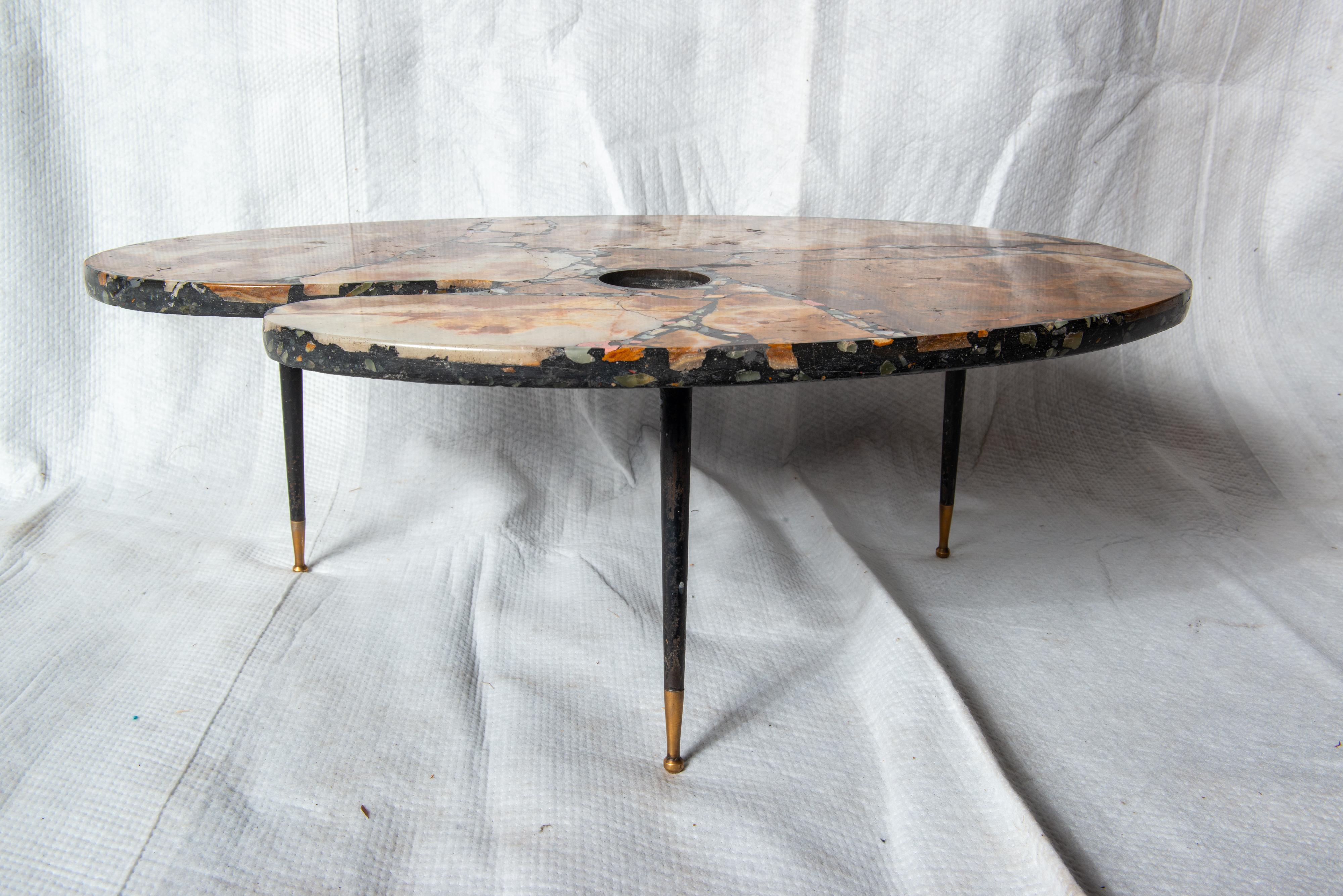 American Painter's Palette Marble Coffee Table For Sale