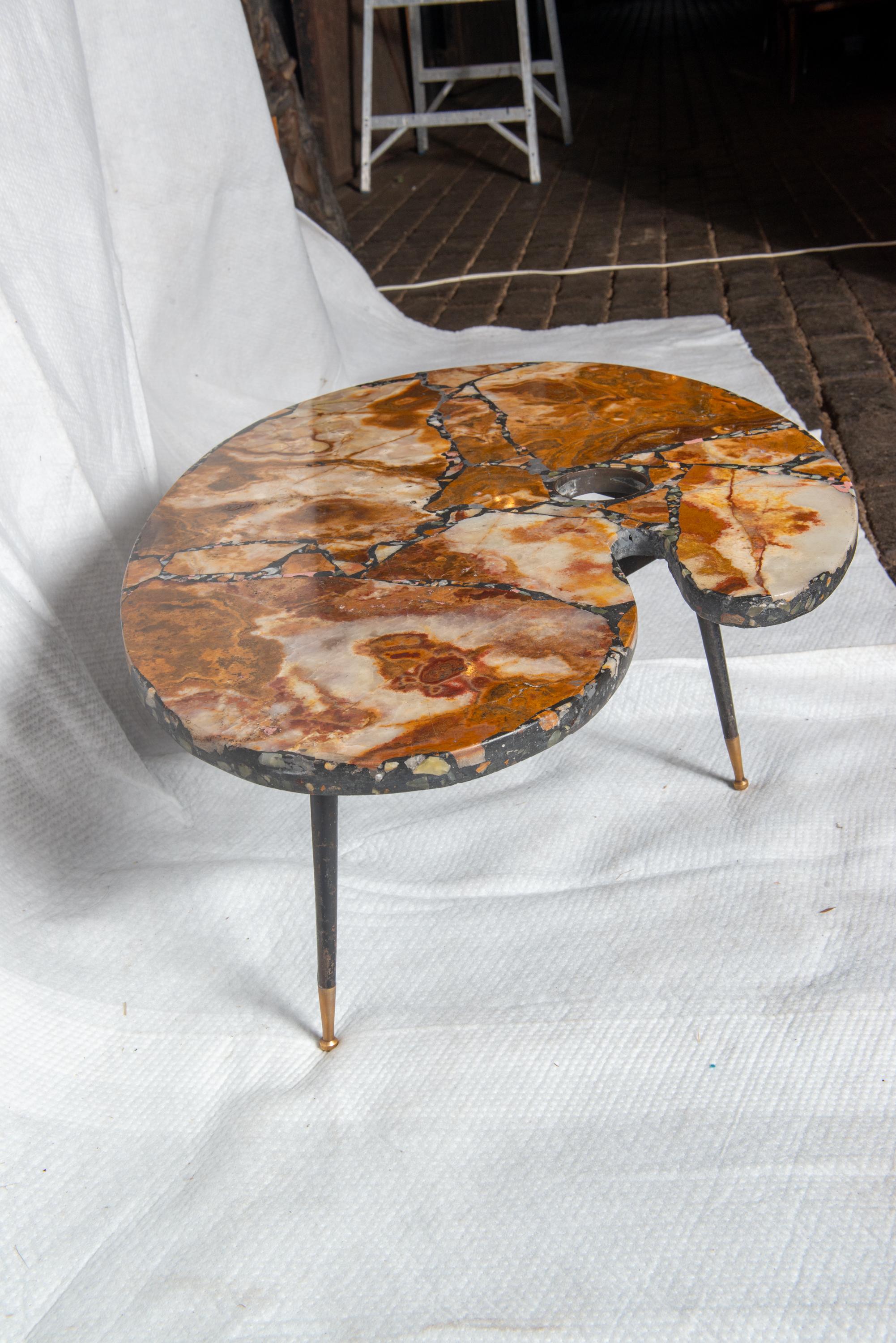 Painter's Palette Marble Coffee Table In Good Condition For Sale In Stamford, CT