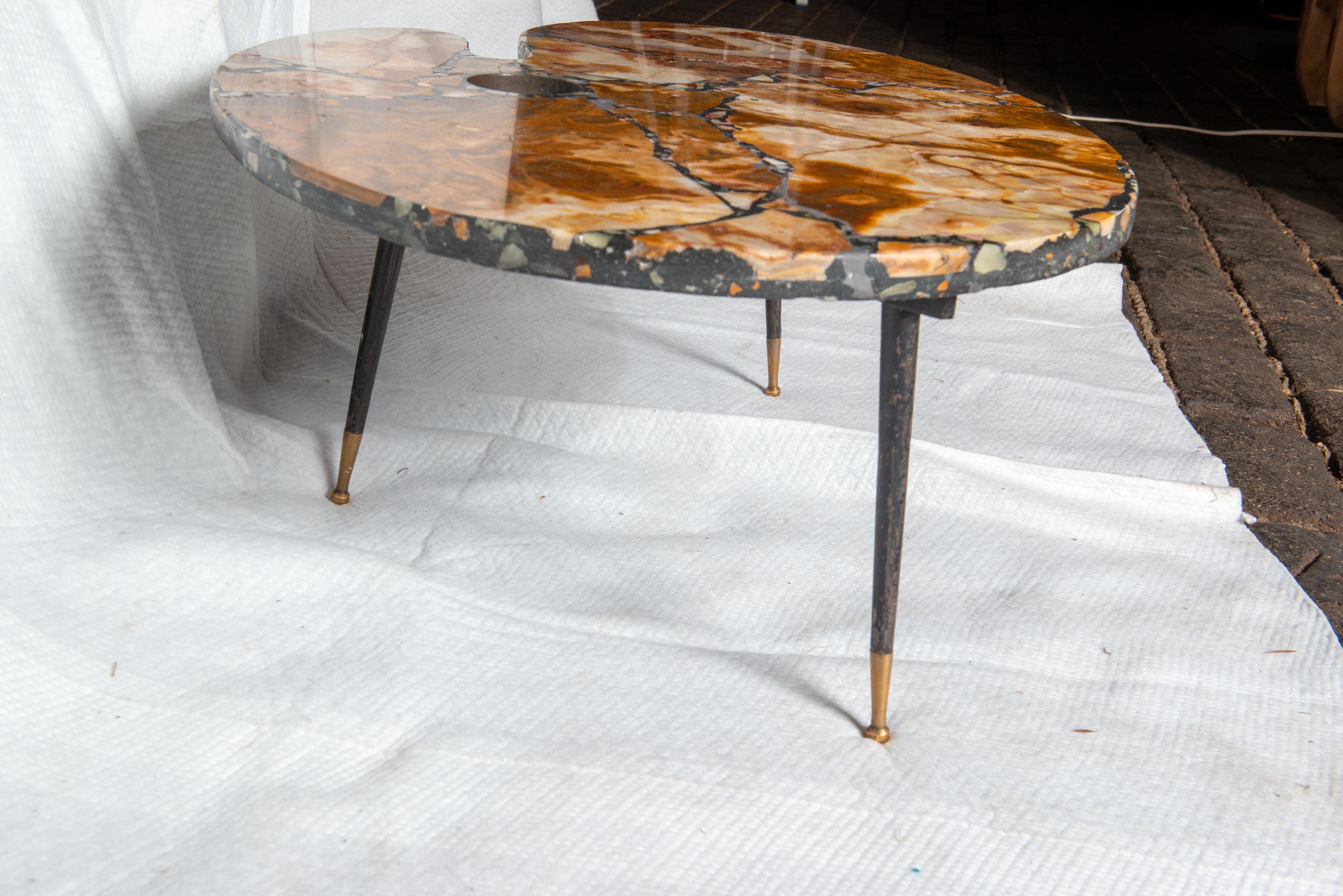 Painter's Palette Marble Coffee Table For Sale 1
