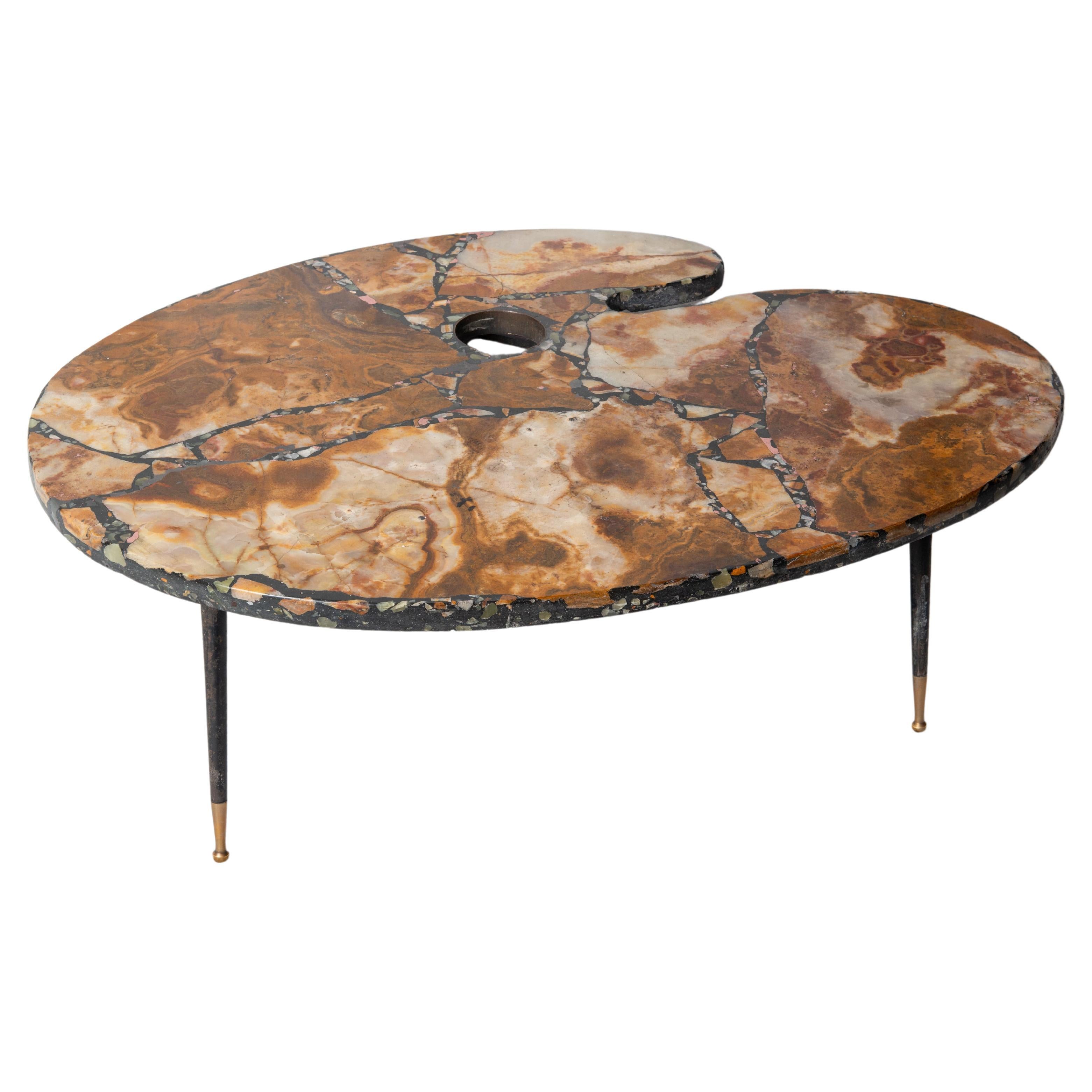 Painter's Palette Marble Coffee Table For Sale