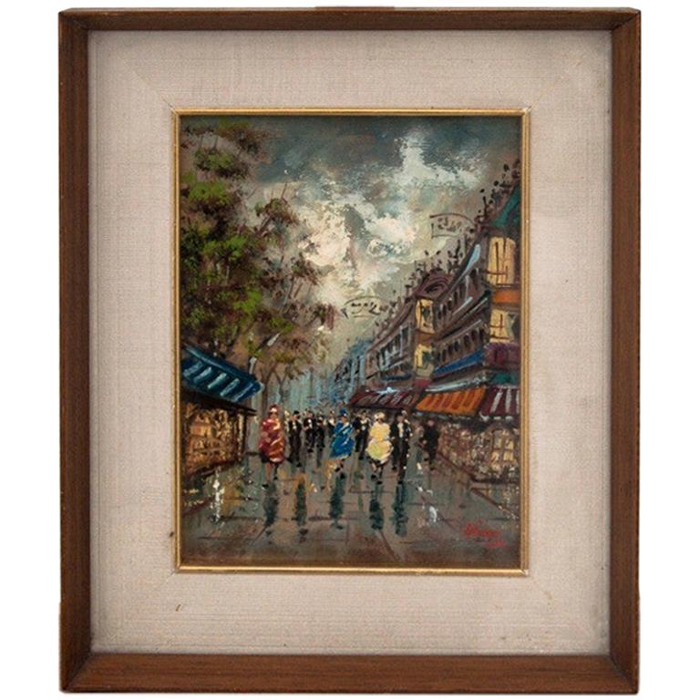 Painting "A crowded street in the city center"