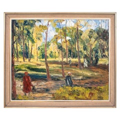 Vintage Painting "A Walk in the Park"