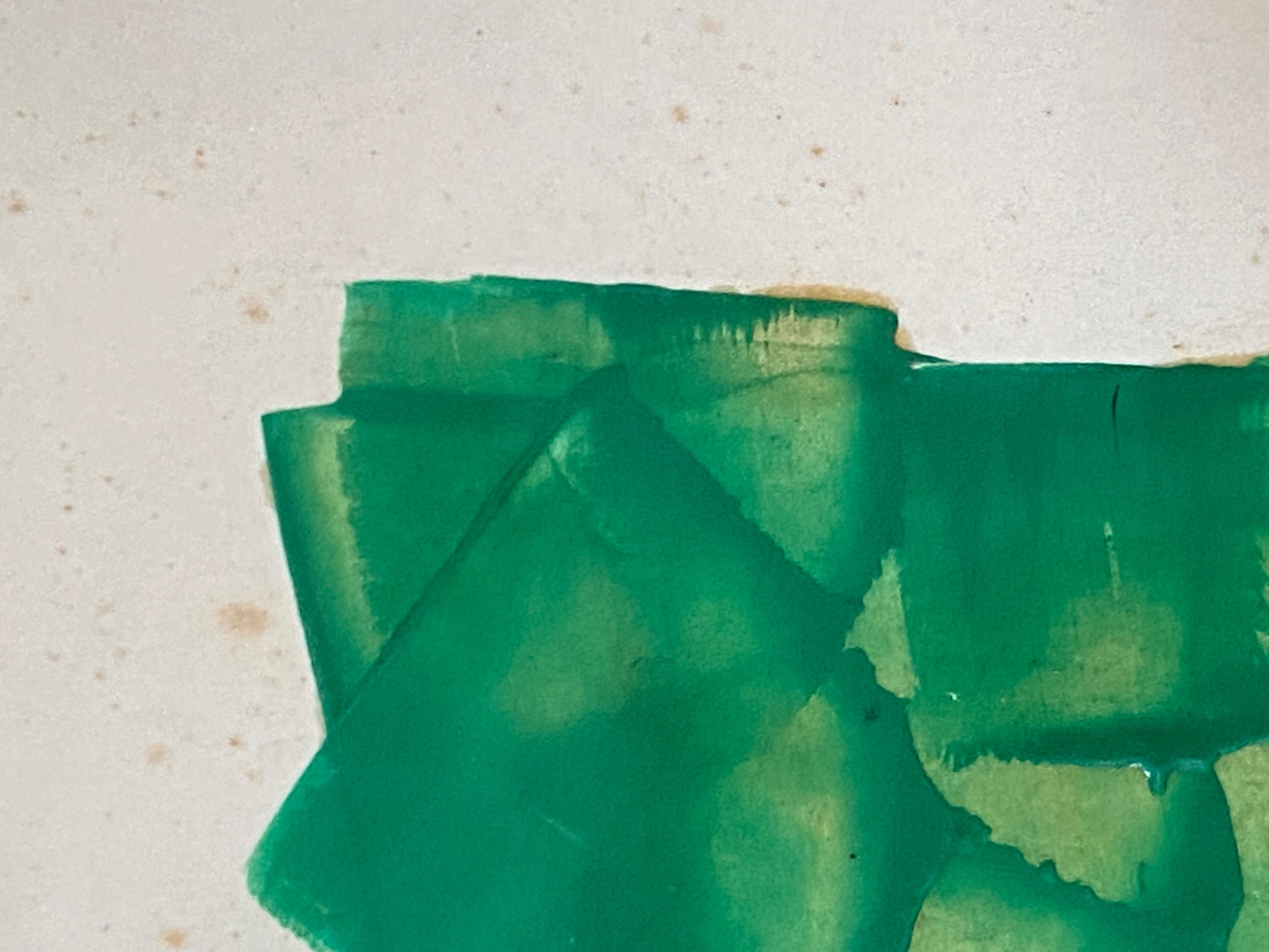 Metà XX secolo Pittura astratta, scena del porto di Saint Tropez, Francia, 1960 in vendita