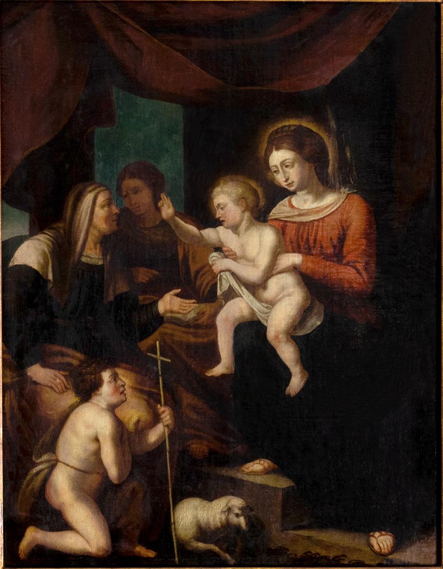 Dutch Painting Saint John The Baptist Child Jesus, 18th Century For Sale