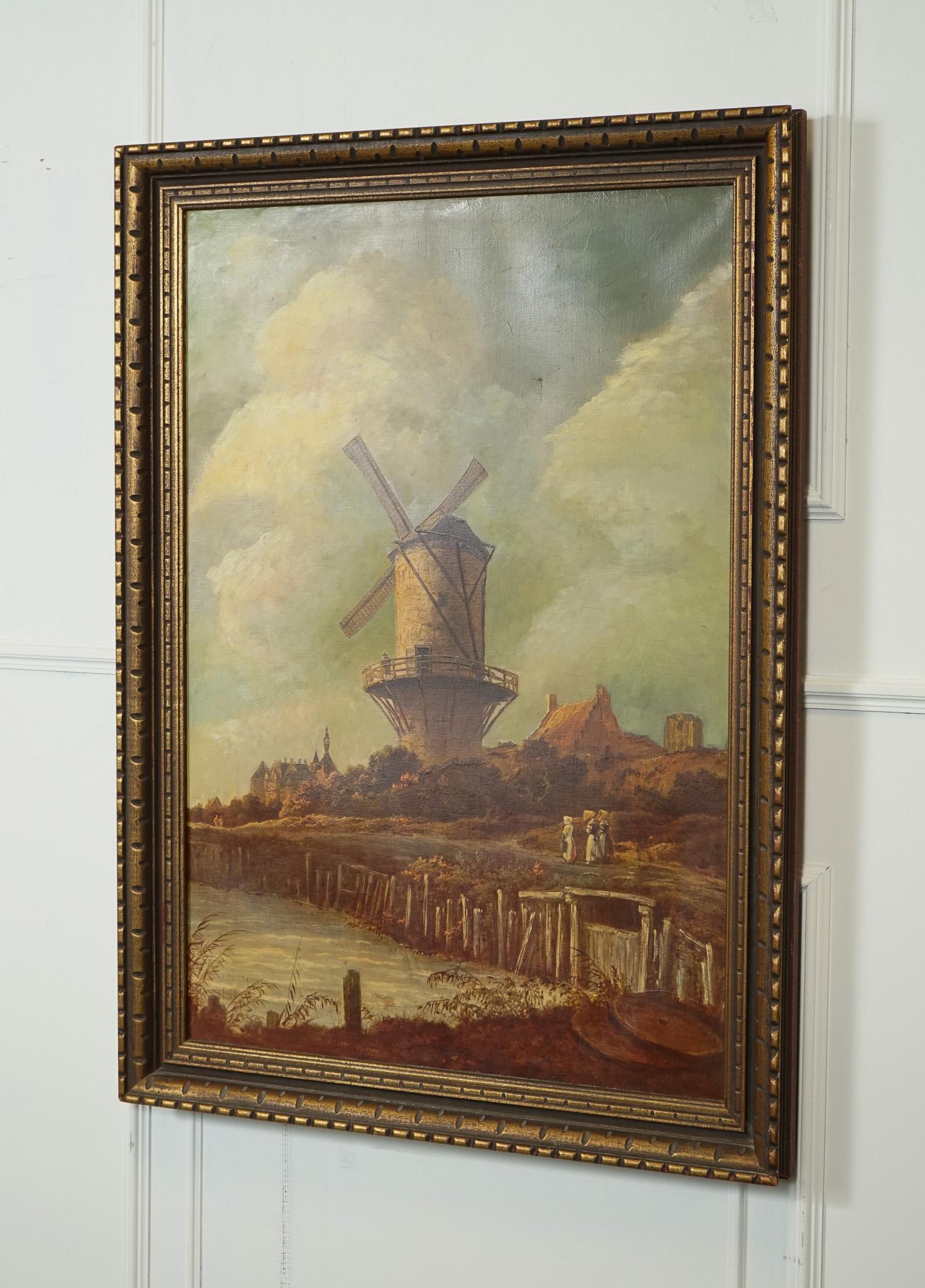 Néerlandais PAiNTING APRèS JACOB VAN RUISDAEL LE MOULIN WIJK-BIJ-DUURSTEDE NEERLANDAIS 1628-1682 en vente
