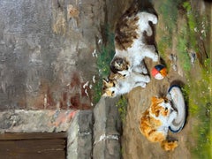 Painting – Alfred Arthur Brunel de Neuville (1852–1941) Kittens at Play