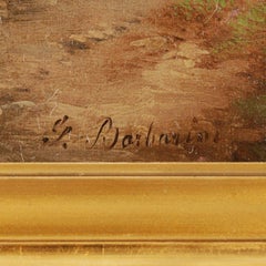 Painting "Alpine Landscape", Austria By Barbarini Gustav, Late 19th C.