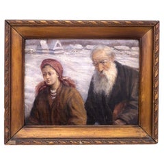Pintura atribuida a Teodor Axentowicz "Vejez y juventud"