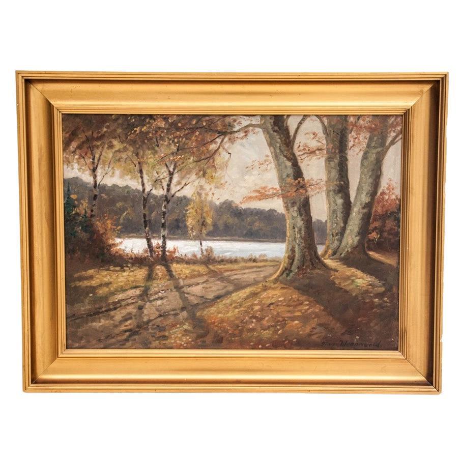 Peinture « Paysage d'automne » de Finn Wennerwald (1896-1969)